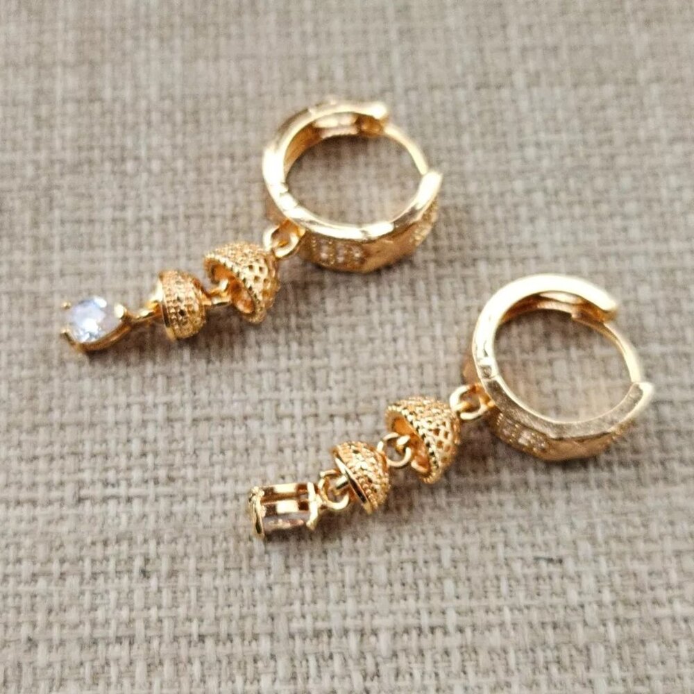 Earrings Fashion Ear Jewelry Drop Down Rose Gold Tone Jhumki style Earrings - Picture 6 of 10